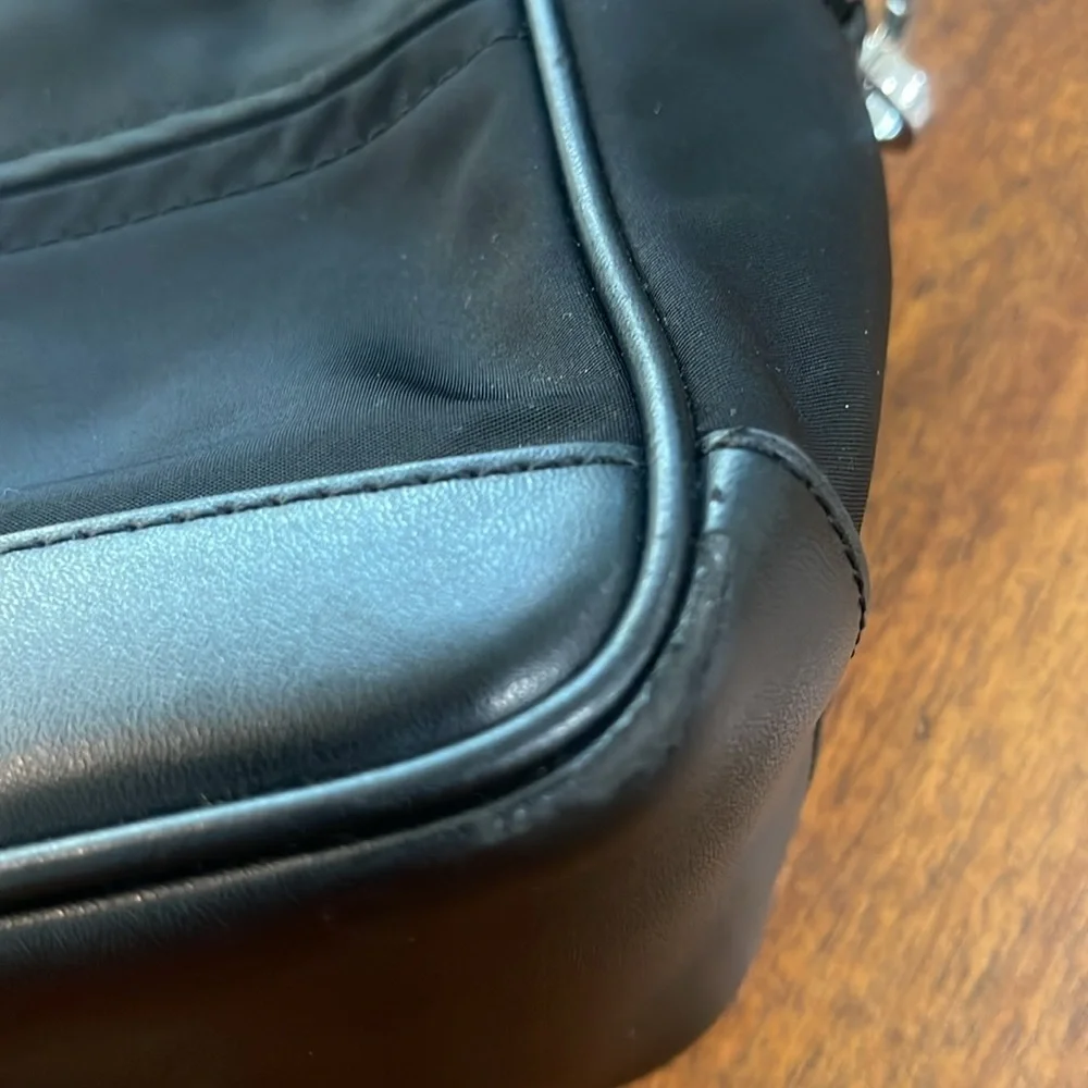 Michael Kors black white nylon camera crossbody bag webbing logo strap - Picture 11 of 17